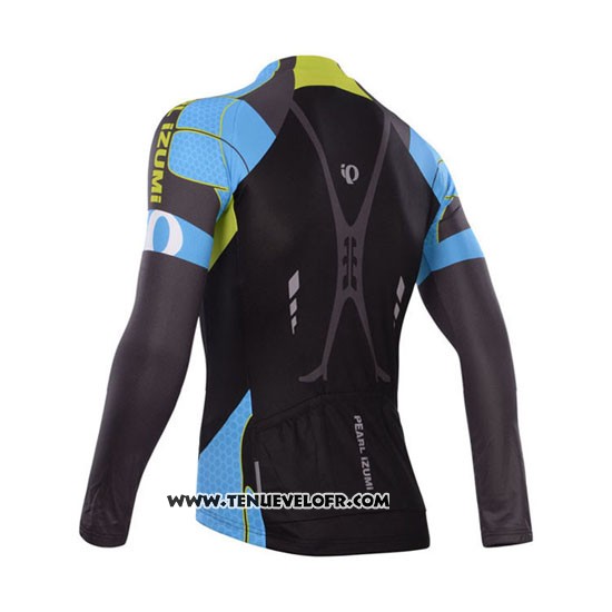 2014 Maillot Ciclismo Pearl Izumi Noir et Azur Manches Longues et Cuissard